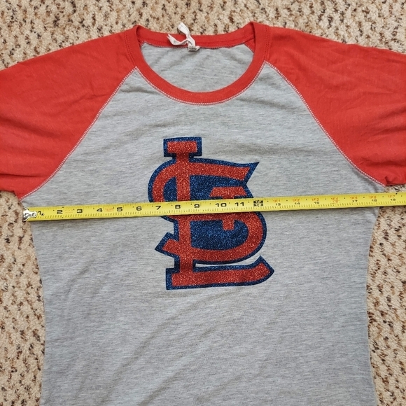 Live and Tell LAT Womens M STL Cardinals MLB Glitter Logo Baseball Tee Shirt - Picture 7 of 13